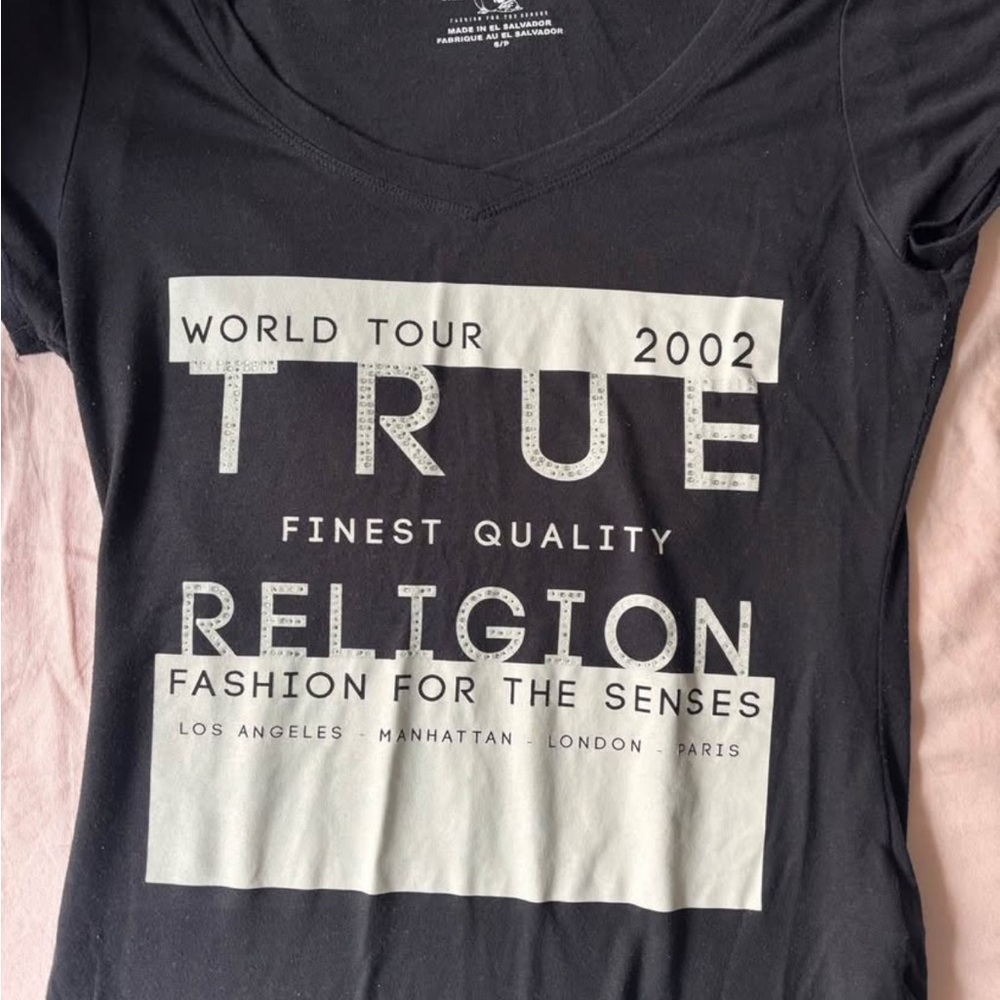True Religion Black and White Graphic Tee